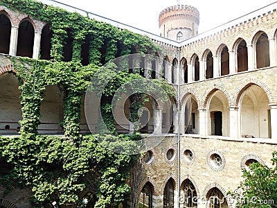 Cloisters of Marianna OraÅ„ska's Palace in Kamieniec ZÄ…bkowicki, Poland Stock Photo